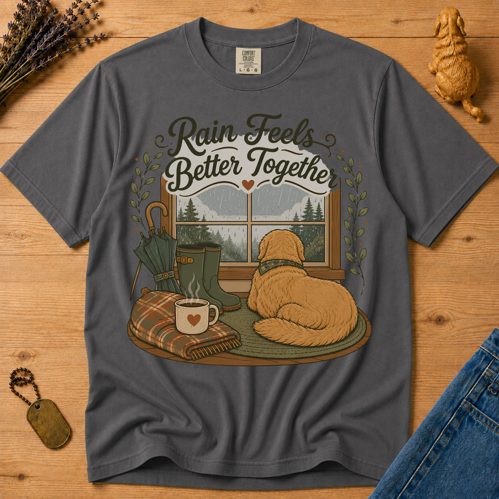 Stay Golden Tee — Rain Feels Better Together