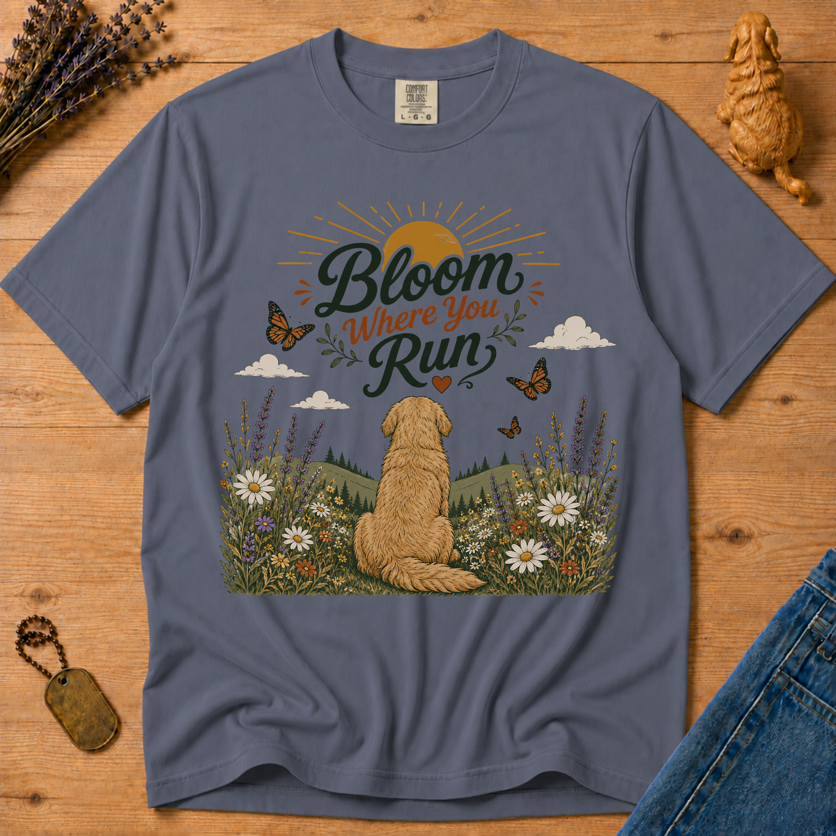 Stay Golden Tee — Bloom Where You Run