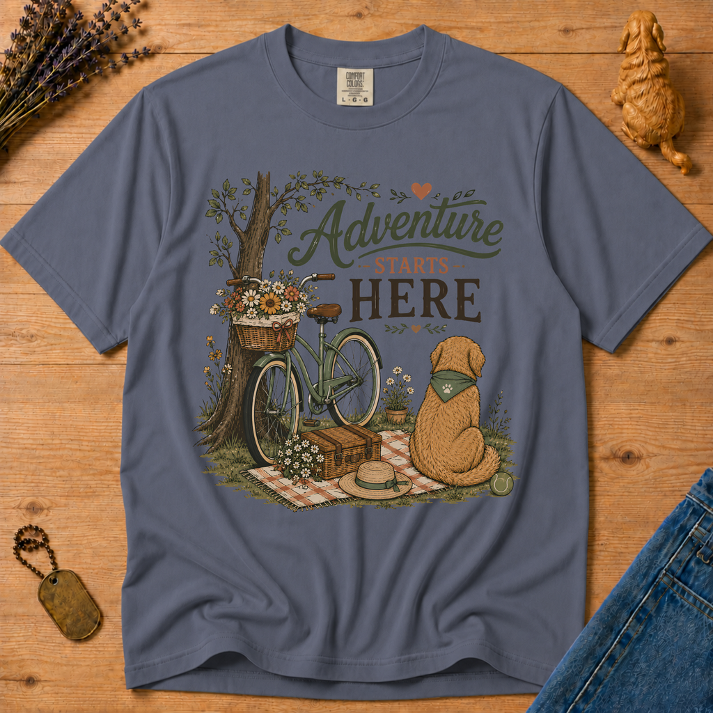 Stay Golden Tee — Adventure Starts Here