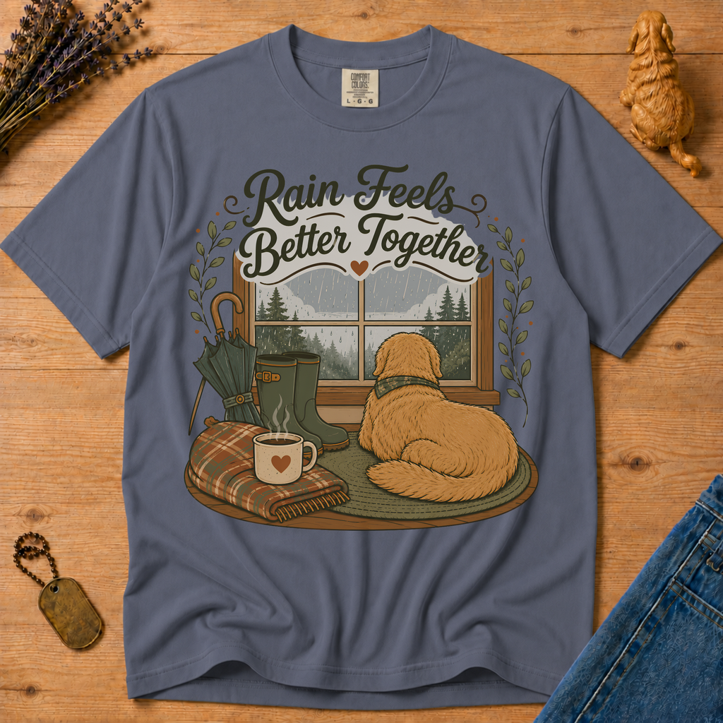 Stay Golden Tee — Rain Feels Better Together