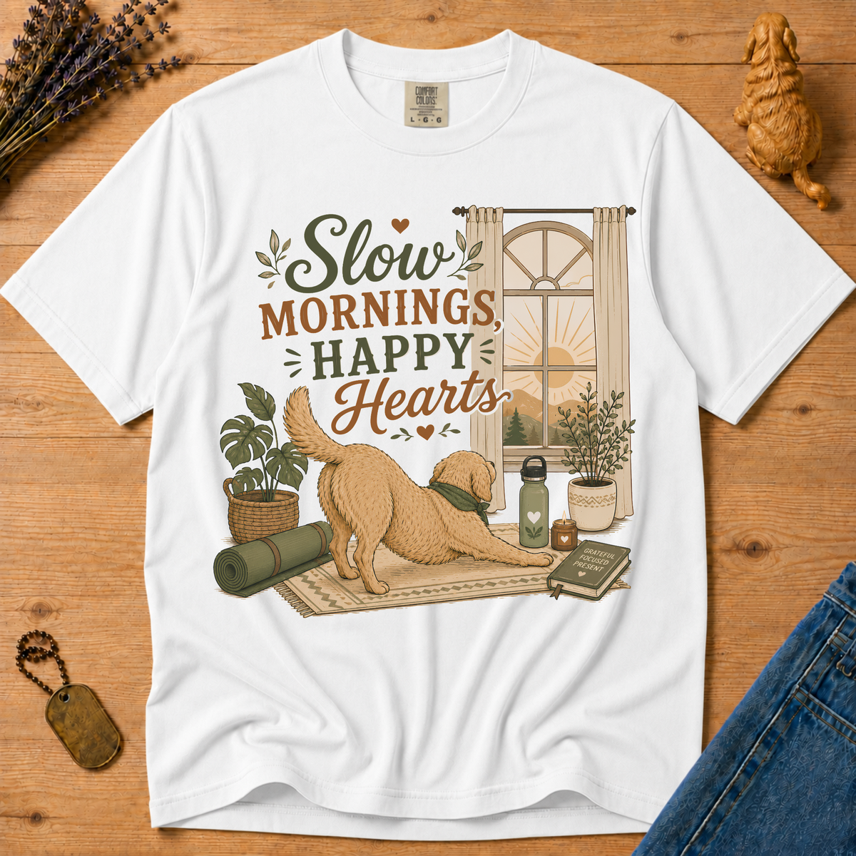 Stay Golden Tee — Slow Morning, Happy Hearts