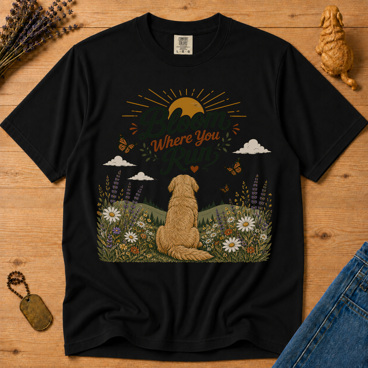 Stay Golden Tee — Bloom Where You Run