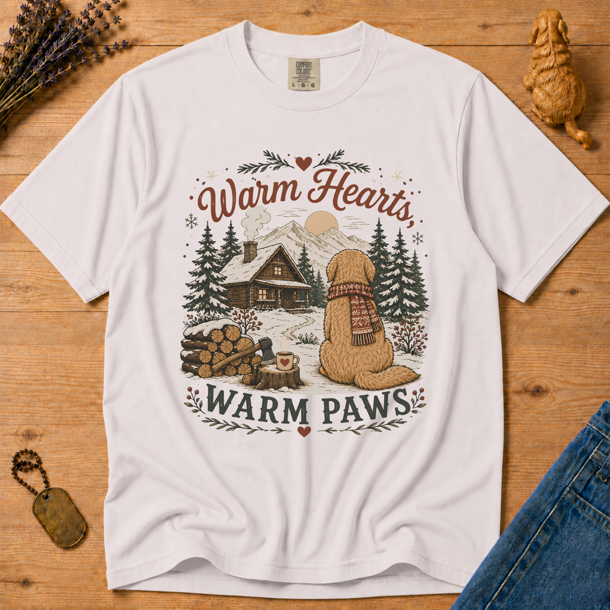 Stay Golden Tee — Warm Hearts, Warm Paws